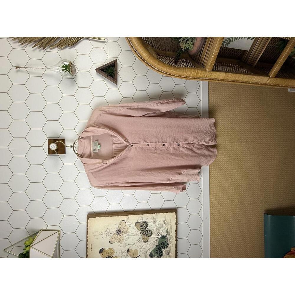 Saturday Sunday by Anthropologie Light Pink Button Up Blouse - Size - Medium